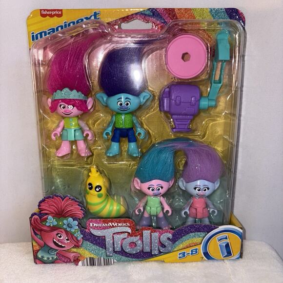 Imaginext DreamWorks Trolls Figure Multipack Playset - 7pc Toy Brand NEW - Picture 1 of 6